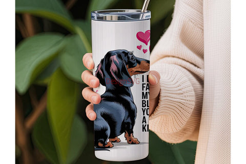 Funny Dachshund Tumbler Wrap Sublimation DesignSVG 