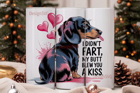 Funny Dachshund Tumbler Wrap Sublimation DesignSVG 
