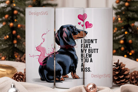Funny Dachshund Tumbler Wrap Sublimation DesignSVG 