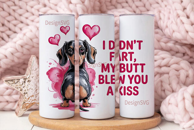 Funny Dachshund Valentine's 20oz Tumbler Sublimation DesignSVG 