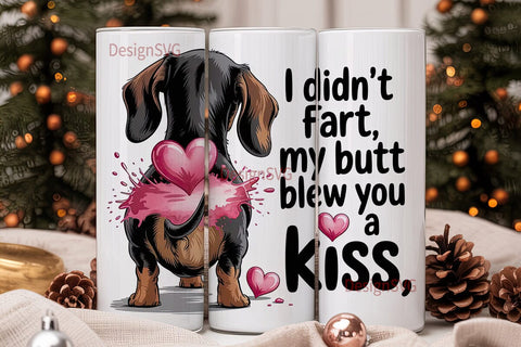Funny Dachshund Valentine's 20oz Tumbler Sublimation DesignSVG 