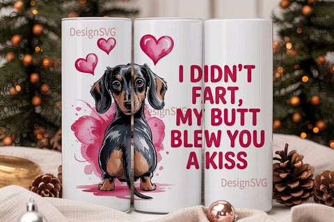 Funny Dachshund Valentine's 20oz Tumbler Sublimation DesignSVG 