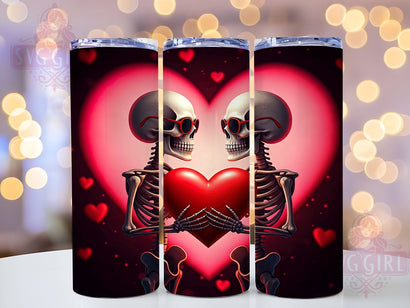 Funny Dancing Skeleton Valentine Tumbler, Valentines Day Decor, 20oz Sublimation Wrap, Cute Skeleton Gift, Halloween Meets Valentines, Funny Valentine Mug, Personalized Skeleton Tumbler Sublimation SvggirlplusArt 