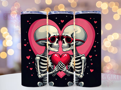 Funny Dancing Skeleton Valentine Tumbler, Valentines Day Decor, 20oz Sublimation Wrap, Cute Skeleton Gift, Halloween Meets Valentines, Funny Valentine Mug, Personalized Skeleton Tumbler Sublimation SvggirlplusArt 