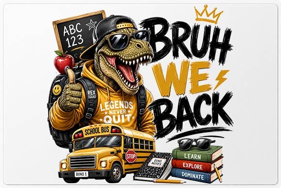 Funny Dinosaur Back to School PNG | Cool T Rex Digital Download SVG BillahCrafts 