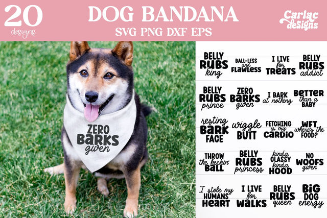 Funny Dog Bandana SVG and Sublimation Bundle SVG Carla C Designs 