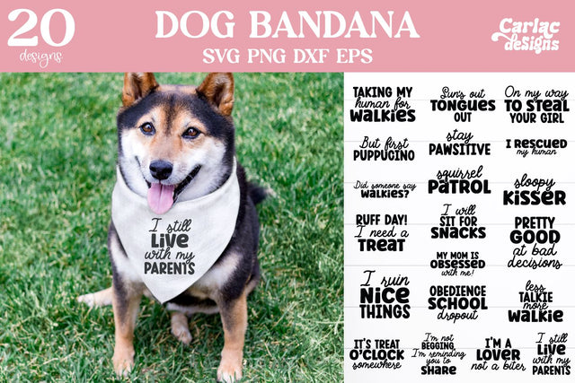 Funny Dog Bandana SVG and Sublimation Bundle SVG Carla C Designs 