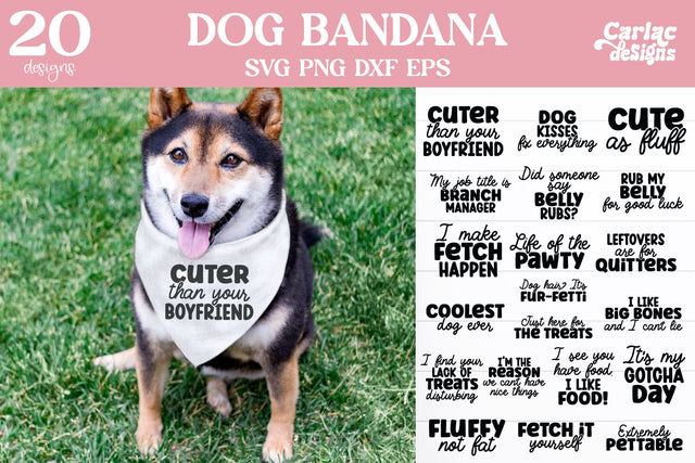 Funny Dog Bandana SVG and Sublimation Bundle SVG Carla C Designs 