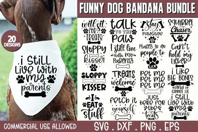 Funny Dog Bandana SVG Bundle SVG Crafty Ideas 