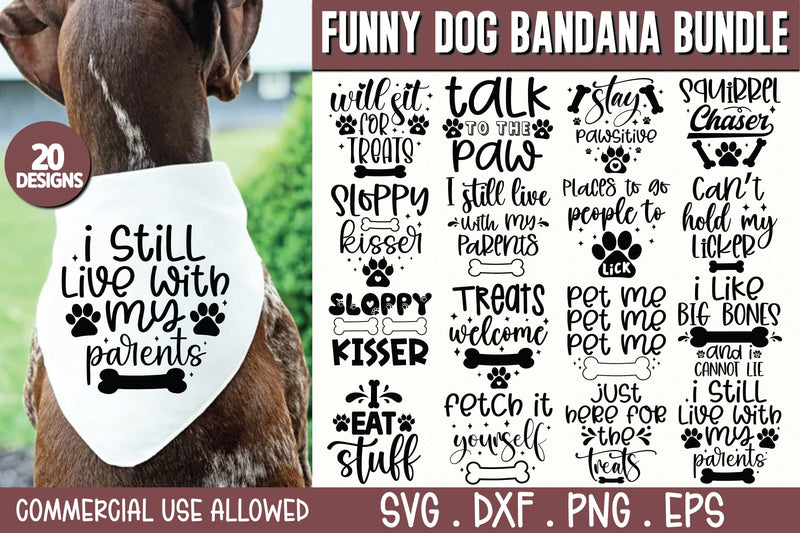 Funny Dog Bandana SVG Bundle SVG Crafty Ideas 