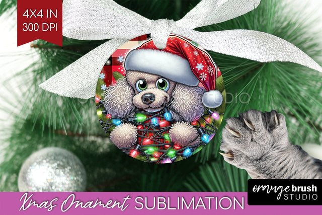 Funny Dog Christmas Ornament PNG Sublimation OrangeBrushStudio 