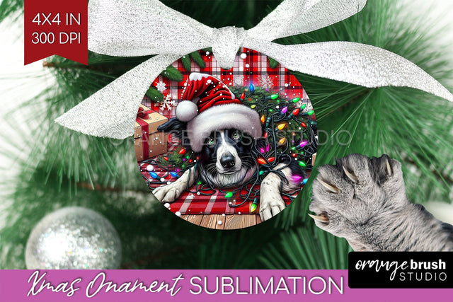 Funny Dog Christmas Ornament PNG Sublimation OrangeBrushStudio 