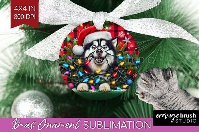 Funny Dog Christmas Ornament PNG Sublimation OrangeBrushStudio 