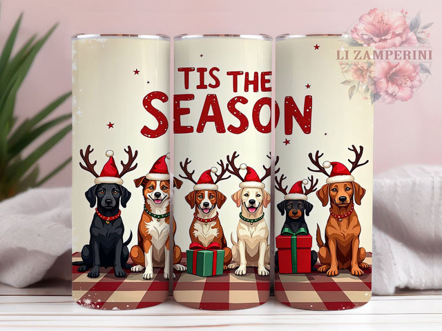 Funny Dog Christmas Tumbler, Tis the Season Tumbler Wrap, 20oz Dog Design, Holiday Tumbler Wrap, Sublimation Dog Design, Digital Download PNG, Cute Dog Tumbler Sublimation Li Zamperini 