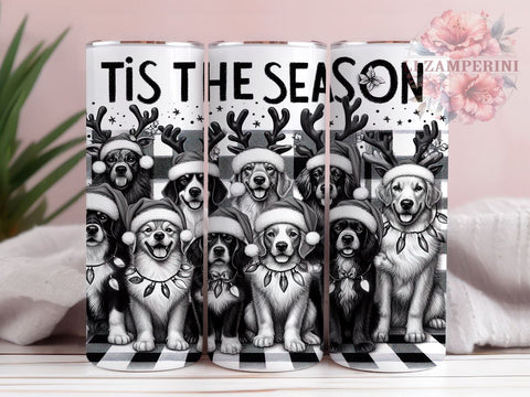 Funny Dog Christmas Tumbler, Tis the Season Tumbler Wrap, 20oz Dog Design, Holiday Tumbler Wrap, Sublimation Dog Design, Digital Download PNG, Cute Dog Tumbler Sublimation Li Zamperini 