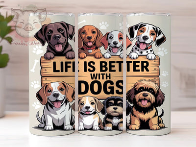 Funny Dog Collage 20oz Tumbler, Life With Dogs, Dog Collage, Cute Puppies, Pet Lover, Skinny Tumbler, Sublimation PNG Sublimation Lara' s Designs 