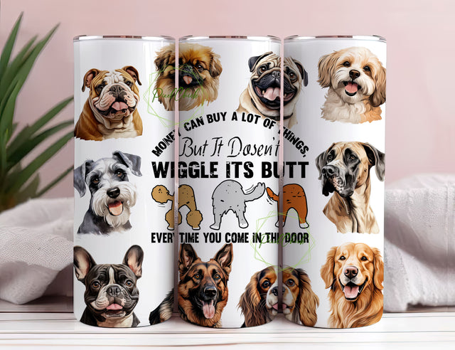 Funny Dog Lover 20oz Skinny Tumbler Wrap, Sublimation Design, Digital Download PNG, Dog Tumbler Wrap PNG Sublimation PixelChick 