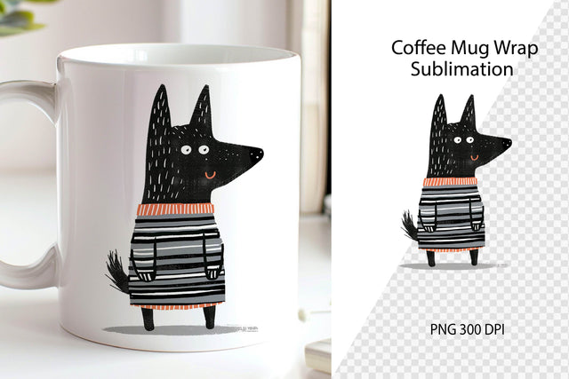 Funny Dog mug wraps Sublimation. Dog Mom Mug. Sublimation Samaha Design 