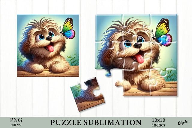 Funny Dog Puzzle. Animal Puzzle Sublimation PNG Sublimation Olga Terlyanskaya 