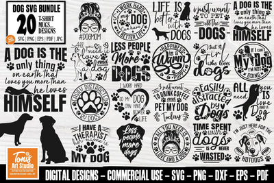 Funny Dog Quotes SVG Bundle | Svg For Dog Lovers | Paw Print SVG TonisArtStudio 