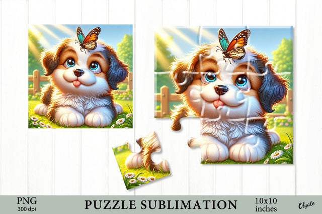 Funny Dog Sublimation. Puzzle Sublimation PNG Sublimation Olga Terlyanskaya 