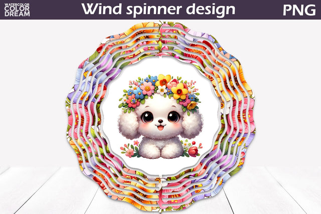 Funny Dog Wind Spinner | Poodle Wind Spinner Sublimation WatercolorColorDream 