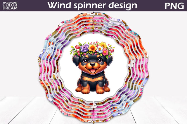 Funny Dog Wind Spinner | Rottweiler Wind Spinner Sublimation WatercolorColorDream 