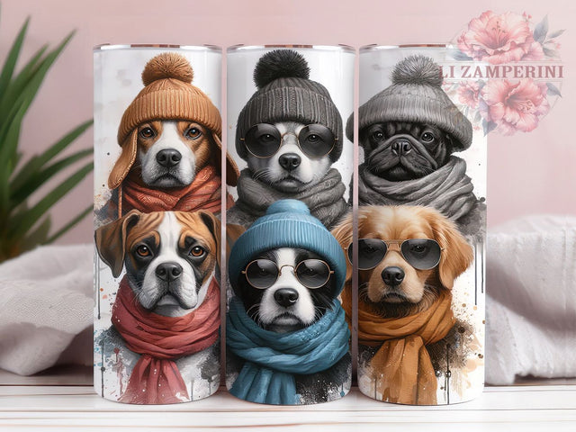 Funny Dogs 20oz Tumbler Wrap, Cute Puppy Mug, Humorous Pet Cup, Silly Dog Wrap, Dog Lover Gift, Playful Canine Design, Sublimation Tumbler Wrap Sublimation Li Zamperini 