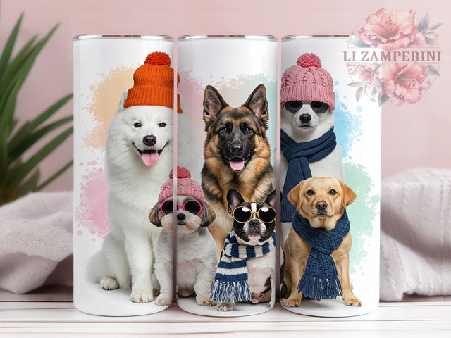 Funny Dogs 20oz Tumbler Wrap, Cute Puppy Mug, Humorous Pet Cup, Silly Dog Wrap, Dog Lover Gift, Playful Canine Design, Sublimation Tumbler Wrap Sublimation Li Zamperini 