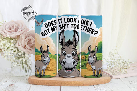 Funny Donkey 20oz Tumbler Wrap Sublimation sassyprint 