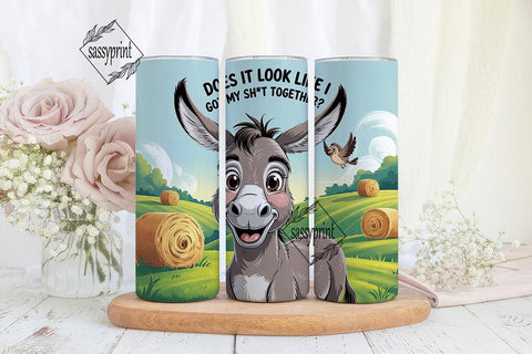 Funny Donkey 20oz Tumbler Wrap Sublimation sassyprint 