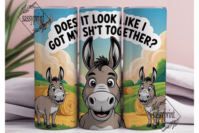 Funny Donkey 20oz Tumbler Wrap Sublimation sassyprint 