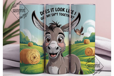 Funny Donkey 20oz Tumbler Wrap Sublimation sassyprint 