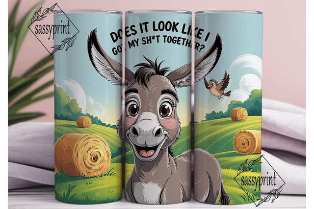 Funny Donkey 20oz Tumbler Wrap Sublimation sassyprint 