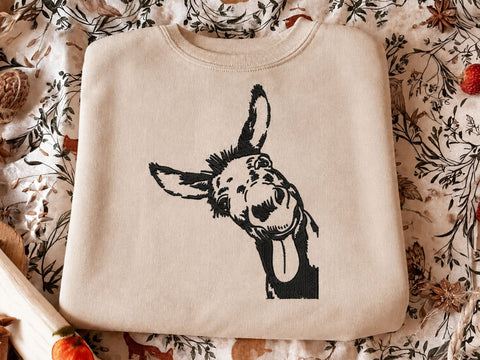 Funny Donkey Embroidery Design File, Peeking Donkey Machine Embroidery, Cute Farm Animal Embroidery File Embroidery/Applique DESIGNS DesignDestine 