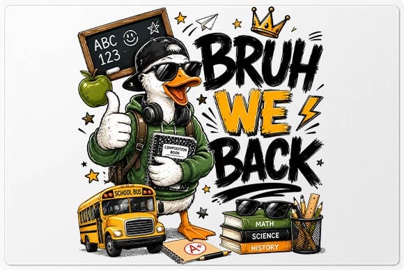 Funny Duck Back to School PNG | Bruh We Back Digital Download SVG BillahCrafts 