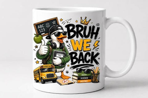 Funny Duck Back to School PNG | Bruh We Back Digital Download SVG BillahCrafts 