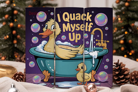 Funny Duck Bath Time 20oz Tumbler Wrap Sublimation DesignSVG 