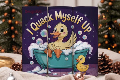 Funny Duck Bath Time 20oz Tumbler Wrap Sublimation DesignSVG 