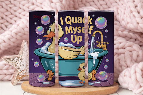 Funny Duck Bath Time 20oz Tumbler Wrap Sublimation DesignSVG 