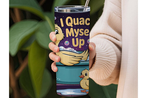 Funny Duck Bath Time 20oz Tumbler Wrap Sublimation DesignSVG 