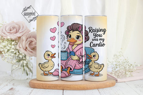Funny Duck Mom 20oz Tumbler Wrap Sublimation sassyprint 