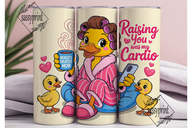 Funny Duck Mom 20oz Tumbler Wrap Sublimation sassyprint 