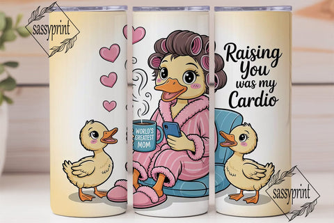 Funny Duck Mom 20oz Tumbler Wrap Sublimation sassyprint 