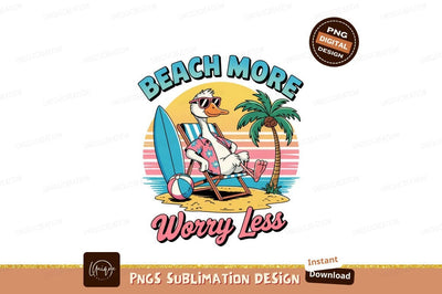 Funny Duck Relaxing At Beach Sublimation Png Sublimation Designangry 
