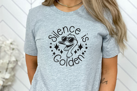 Funny duck svg, silence is golden duct tape is silver, sarcastic quote png dxf, snarky duck design SVG TonisArtStudio 