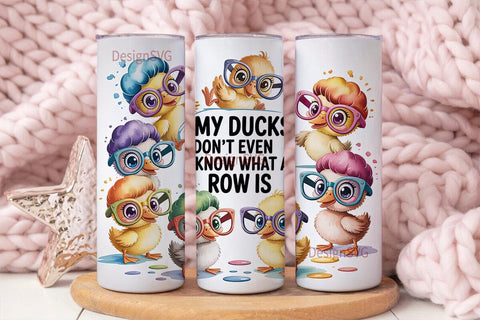 Funny Ducklings 20oz Tumbler Wrap Sublimation DesignSVG 