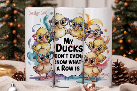 Funny Ducklings 20oz Tumbler Wrap Sublimation DesignSVG 