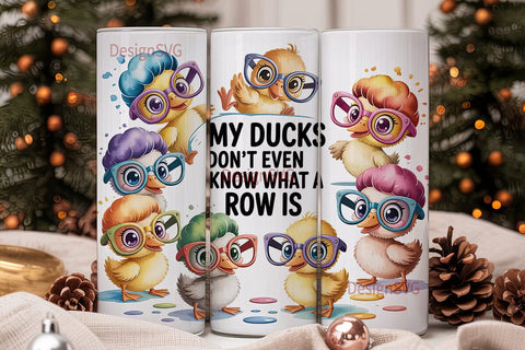 Funny Ducklings 20oz Tumbler Wrap Sublimation DesignSVG 