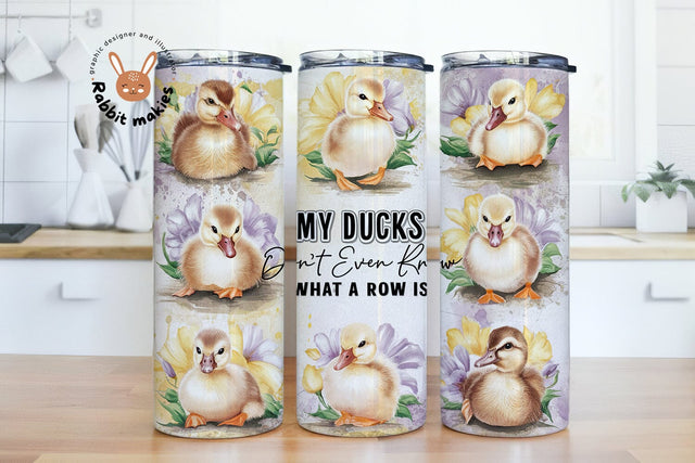 Funny Ducks 20oz Skinny Tumbler Wrap, Sublimation Design, Digital Download PNG, Farm Life Tumbler Wrap PNG, Country Tumbler Straight Tapered Sublimation Rabbitmakies 